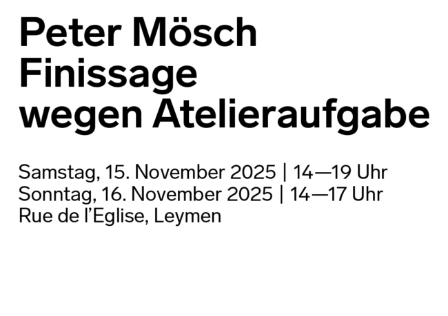 Finissage wegen Atelieraufgabe